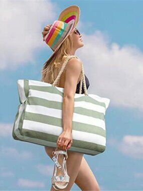 Beach Bags for Women Large Waterproof Beach Tote Bag Zipper Beach Bags